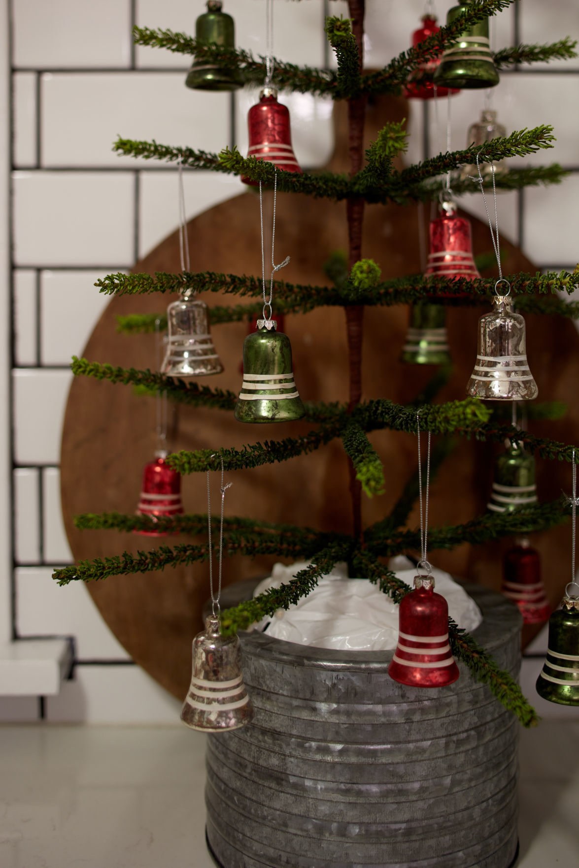 She sets her decorations out early in the basement to help her get organized.